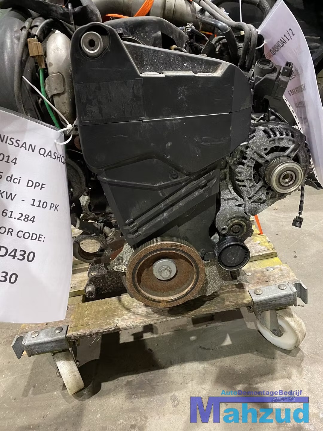 Motor NISSAN QASHQAI 1.5 DCI motor K9KD430 K9K430 motor completo usado en Menorca foto 4