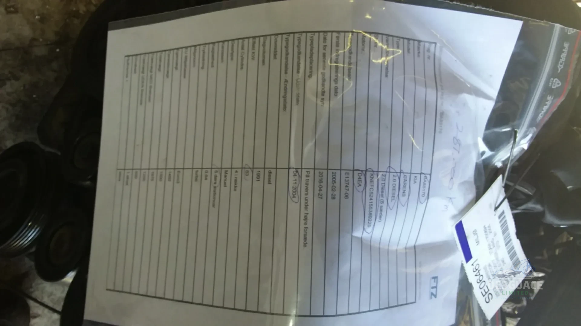 KZ35702 100: Motor para Kia CARENS Mk II MPV (FJ) motor completo usado en Menorca foto 2